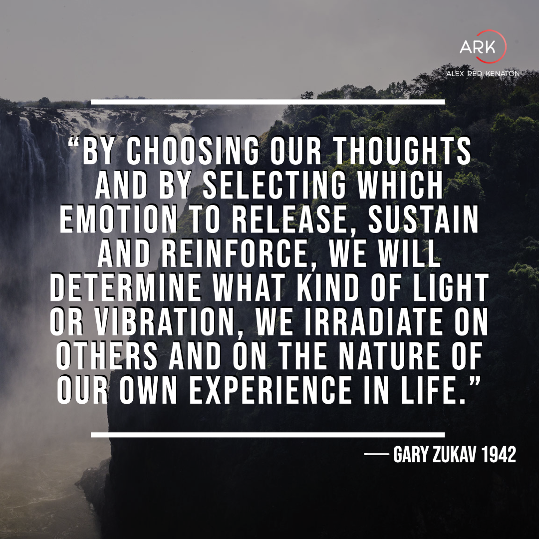 arka by choosing our thoughts and by selecting which emotion to release, sustain and reinforce, we will determine what kind of light or vibration, we irradiate on other